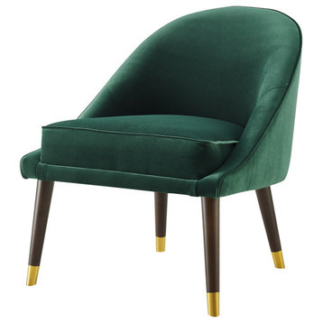 Avalon Velvet Accent Chair, Green