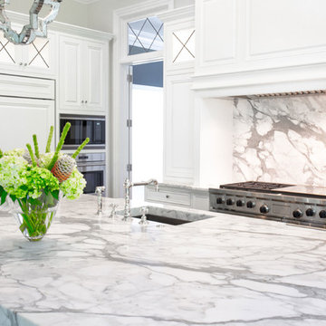 Calacatta Extra Marble Kitchen Countertops and Island