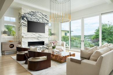 Inspiration for a modern living room remodel in Other