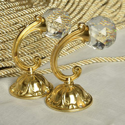 3 Colors QYM63 Acrylic Ball Curtain Tieback Holdbacks in Gold Color - Window Treatment Accessories