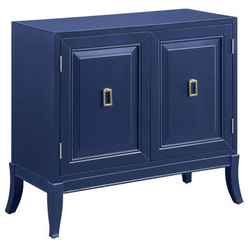 ACME Clem 2 Doors Wooden Console Table with Tapered Leg in Blue