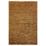 Bareens Designer Rugs - Bohemian Gabbeh Birdie Beige/Rust Wool Rug - 4'2'' x 5'9'' - With strict standards of craftsmanship and quality of materials used this modern inspired hand knotted Gabbeh rug is a unique piece of world art. A fashionable handmade rug crafted by skilled artisans with trendy and elegant design with sophisticated modern color pallet creates a compelling focal point in any living area. Hand-knotted Gabbeh rugs are the simplest of all oriental handmade rugs, featuring small animal and human figures on an empty field. They are also designed with colorful geometric shapes which makes them unique and versatile. A hand-knotted Gabbeh rug is referred to as a modern contemporary and geometric piece of art. Intricately hand-knotted with luxurious wool and outstanding quality this rug meshes with classic to contemporary decor seamlessly.