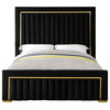 Dolce Velvet Upholstered Bed, Black, Queen