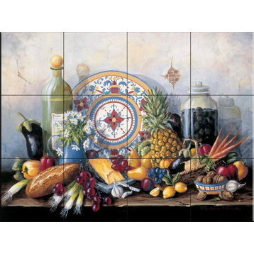 Tile Mural, Olives In The Jar by Barbara Felisky