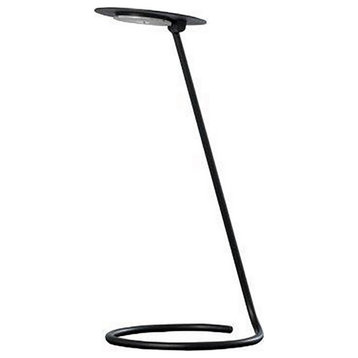 Desk Lamp With Pendulum Style and Flat Saucer Shade, Black
