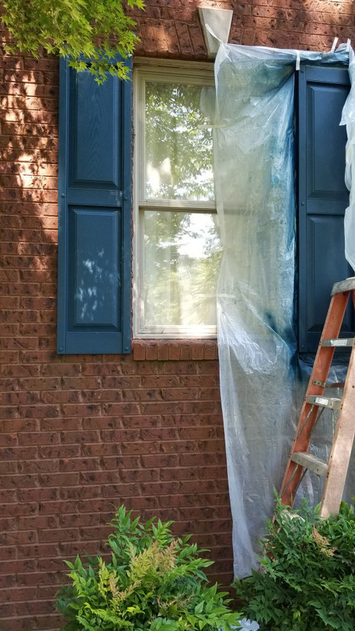 spray painted vinyl shutters