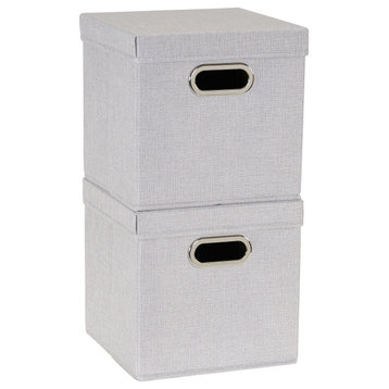 Storage Bins With Lids and Chromed Grommet Handles