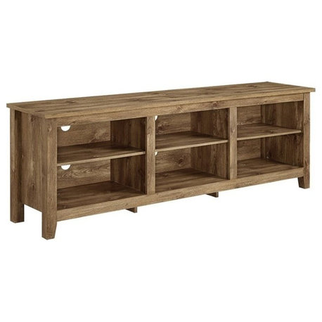 70" Wood Media TV Stand Storage Console, Barnwood