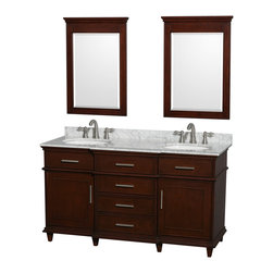 Ackley 60 inch Dark Chestnut Finish Double Sink - Bathroom Vanities And Sink Consoles