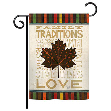 Family Traditions Fall, Seasonal Garden Flag 13"x18.5"