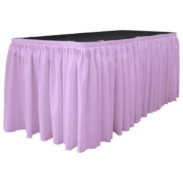 LA Linen Polyester Poplin Table Skirt, Lilac, 168"x29"