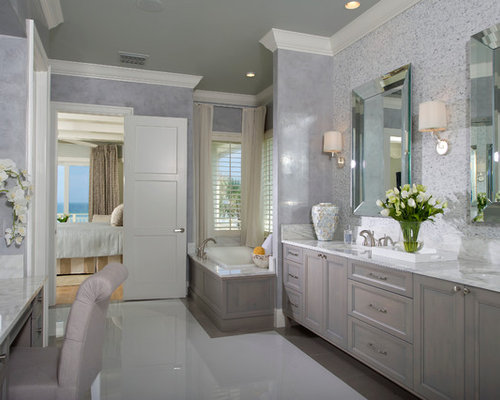Très grande salle de bain bord de mer : Photos et idées déco de salles