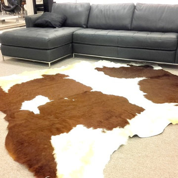 Luxury Premium Cowhide Rug / 6'7" x 7'3" / Handmade / Imported from Europe