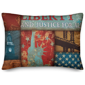 Vintage Liberty And Justice For All 14x20 Throw Pillow