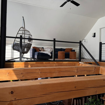 Black inox cable railing project in Greater Montreal, Canada