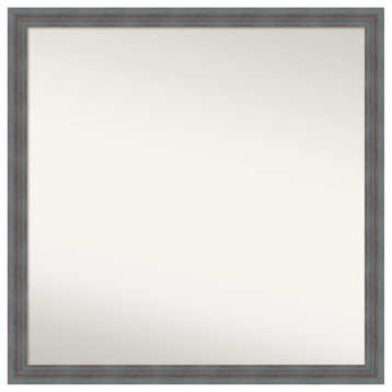 Dixie Grey Rustic Non-Beveled Wood Bathroom Mirror 28.25x28.25"