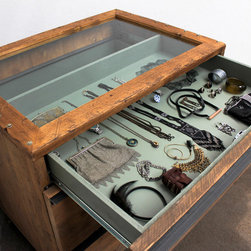 Mhairie Reclaimed Scaffolding Chest of Drawers with Glass Top & Drawers - Storage Boxes