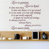 Decal Vinyl Wall Sticker Love Keeps No Record Of Wrongs, Burgundy
