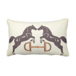 Off White Horse Rider Pillow - Decorative Pillows