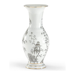 Chelsea House Black & White Chinoiserie Urn - Vases