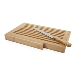 Bamboo Bread Board With Bamboo Handle Knife - Cutting Boards