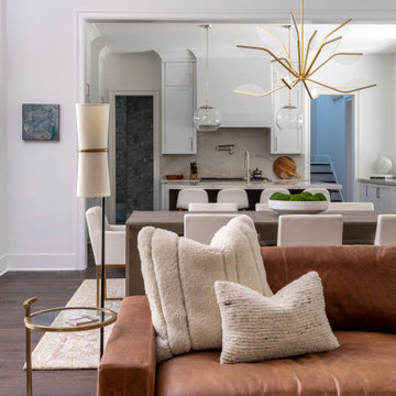 Raleigh NC Interior Design — Transitional Open-Concept Living with Bold Accents