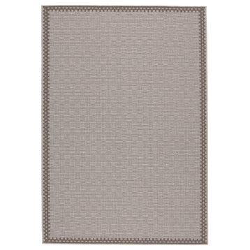 Vibe by Jaipur Living Tiare Indoor/ Outdoor Border Gray/ Taupe Area Rug, 9'x12'