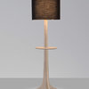 Nauta Floor Lamp, Brushed Brass, White Washed Oak, Black Amaretto/Exposed Top Surface, Matching Wood Shelf With Exposed Top Surface