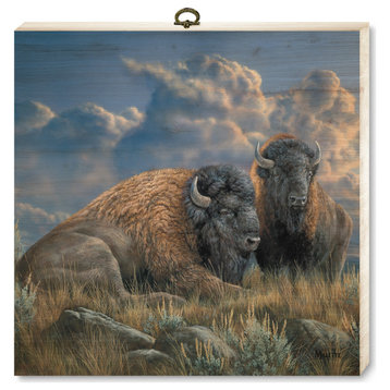 "Distant Thunder Bison" Cutting Board, 12"x12"
