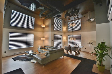 Example of a large trendy living room design in Montreal