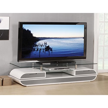 ACME Lainey White and Gray TV Stand