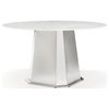 Riesling Carrara Marble and Stainless Steel Dining Table