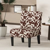 GDF Studio Kalee Contemporary Accent Chair, Cow Print, Matte Black, Fabric