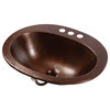 Seville Aged Copper 20" Oval Drop-In Bath Sink with Ashfield Faucet Kit