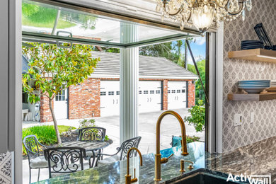 Inspiration for a kitchen remodel in San Diego with an undermount sink and ceramic backsplash