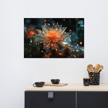 Botanical Prints Wall Art: Desert Mirage Surreal Realism