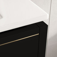 Grace Bathroom Vanity, Black With Brass Trim, 36", Single Sink, Freestanding