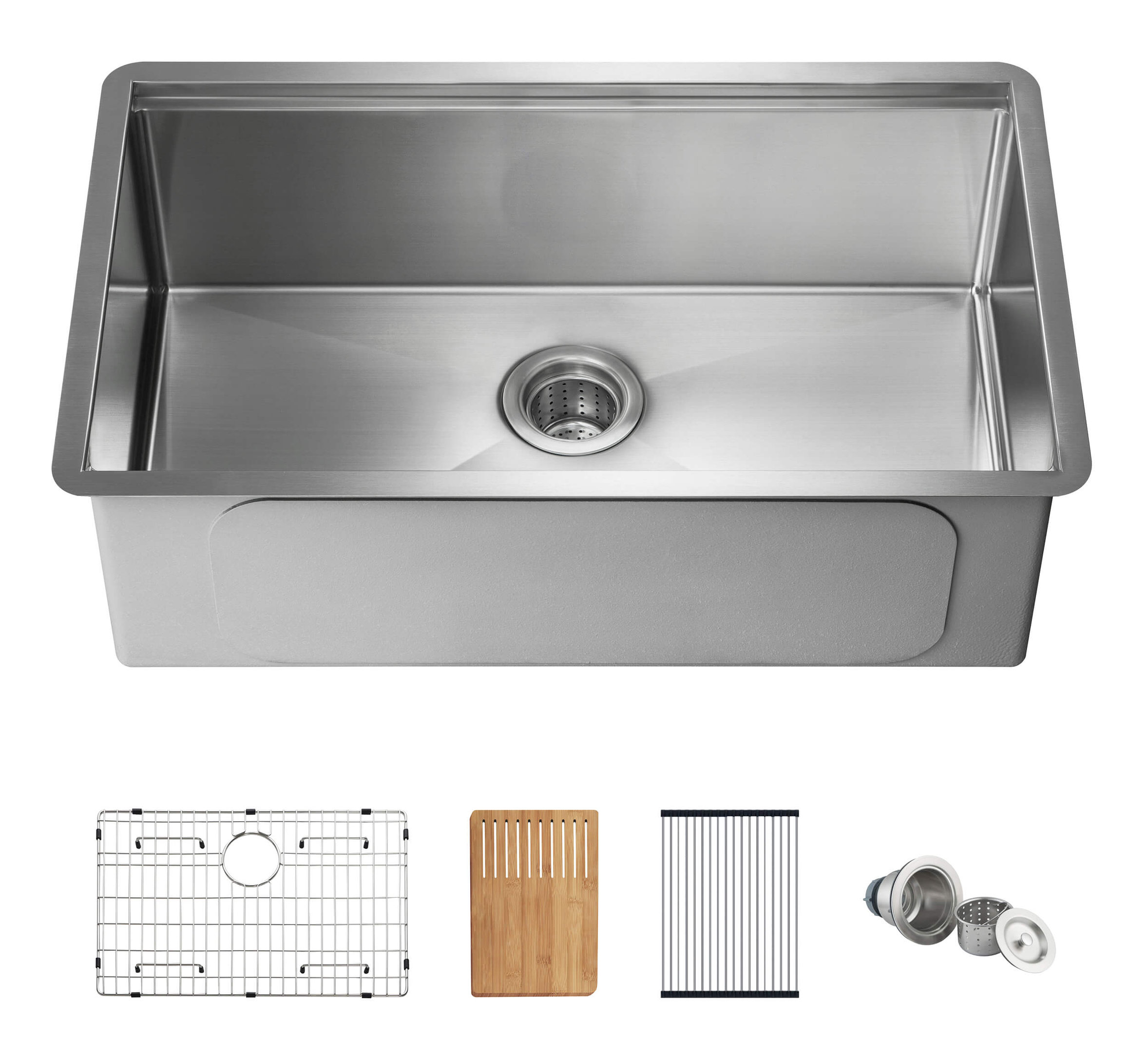 30″ T-316 Stainless Steel Single Bowl Workstation Undermount Kitchen Sink