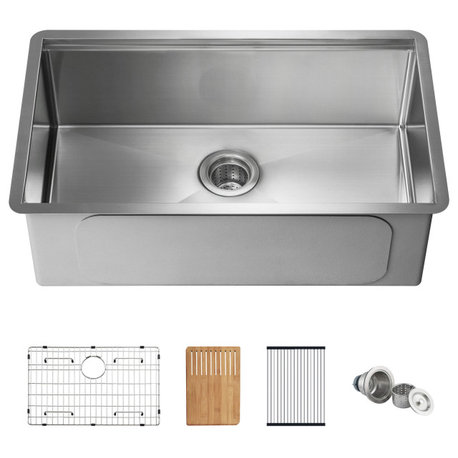 30″ T-316 Stainless Steel Single Bowl Workstation Undermount Kitchen Sink