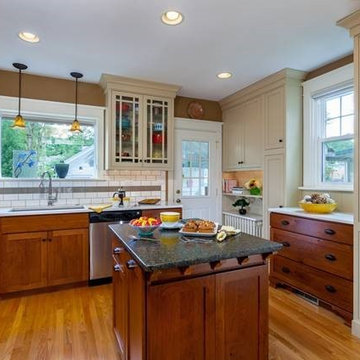 Cherry & Off-white Kitchen with Historic Charm