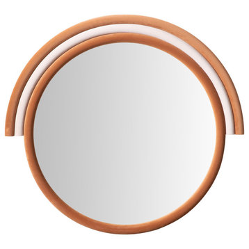 Lally Wall Mirror, Terracotta, Round
