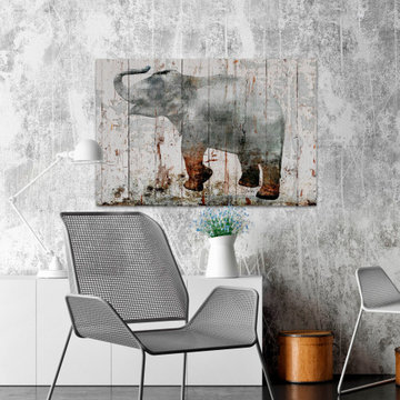 "Gray Elephant" Painting Print on Wrapped Canvas