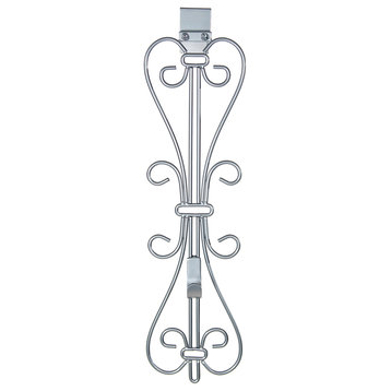 Adjustable Wreath Hanger for Door Elegant, Black, Silver