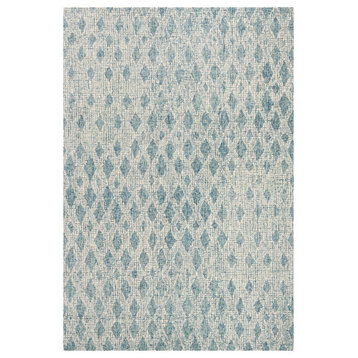 Safavieh Abstract Collection ABT206 Rug, Ivory/Blue, 6'x9'