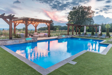 Bolton Custom Pool with Water Feature