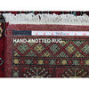 Rich Red Mori Bokara Hand Knotted Silky Wool Oriental Rug, 3'x4'10"