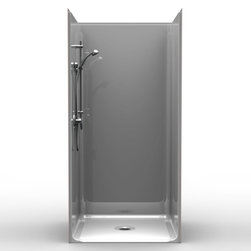 Single-Piece Barrier Free 38&Prime; x 38&Prime; x 77 3/8&Prime; Shower | Beveled Threshold, 1/2&Prime; C - Products
