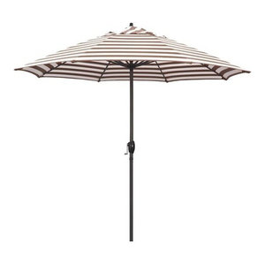 9 Premium Patio Market Umbrella Tan Green Stripes Crank And Tilt Contemporary Outdoor Umbrellas By Pebble Lane Living