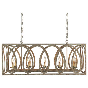 Terracotta Designs  Palma Linear Chandelier, Washed White