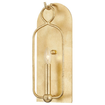 Mallory 1-Light Wall Sconce, Gold Leaf Finish